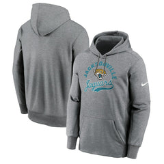 Jacksonville Jaguars Performance Fleece Pullover Hoodie - Heather Gray Hoodies