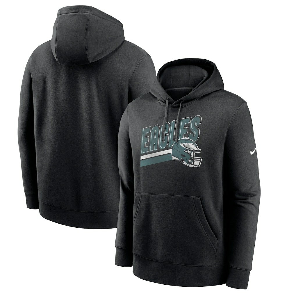 Philadelphia Eagles Club Fleece Pullover Hoodie - Black Hoodies