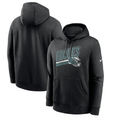 Philadelphia Eagles Club Fleece Pullover Hoodie - Black Hoodies