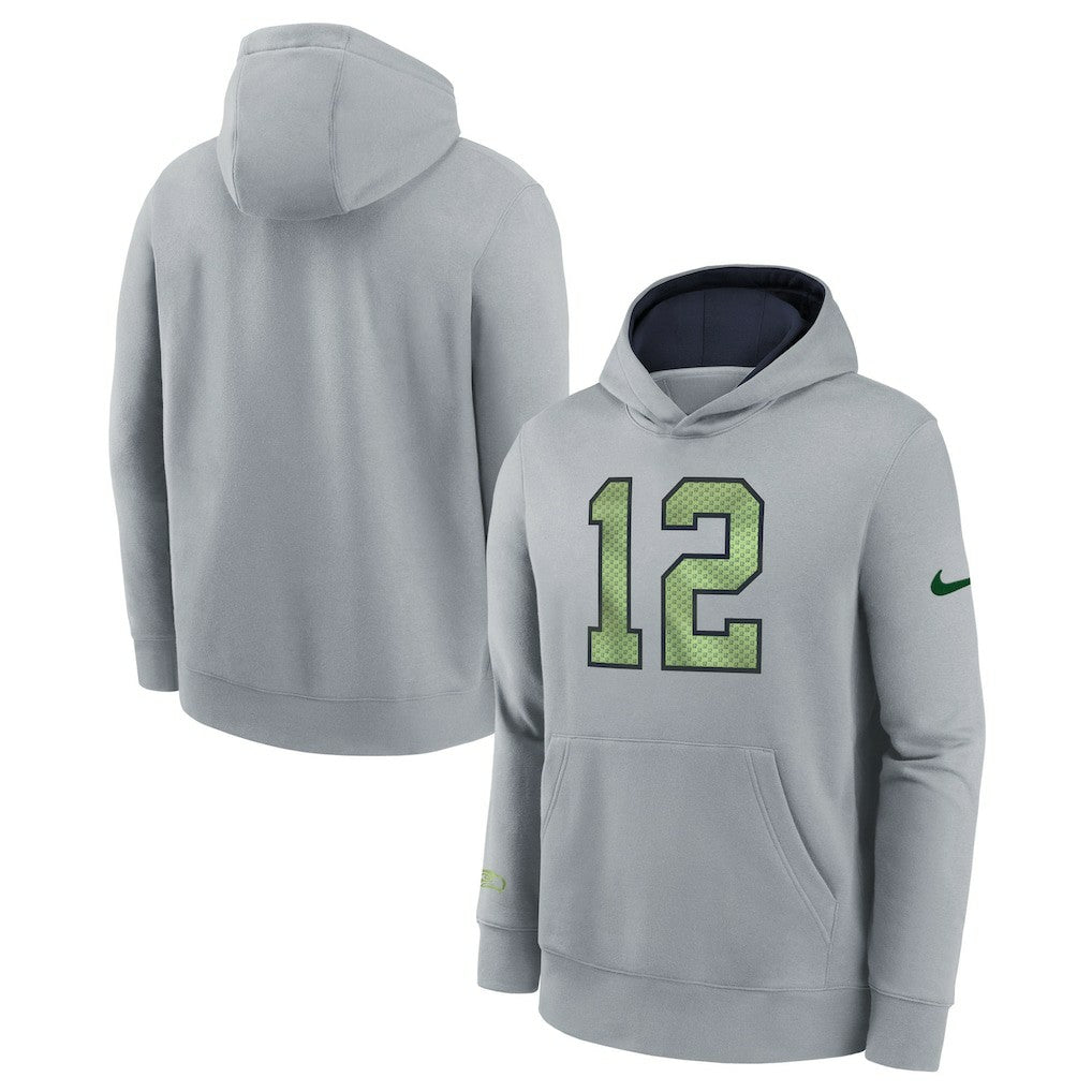 Seattle Seahawks Youth 2025 Rivalries Collection Club Hoodie - Wolf Gray Hoodies