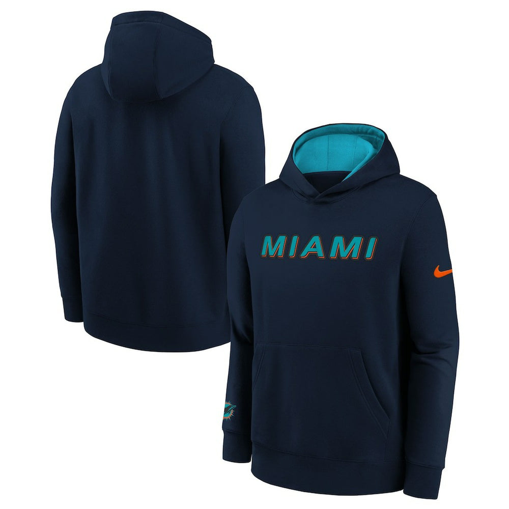 Miami Dolphins Youth 2025 Rivalries Collection Club Hoodie - Pitch Blue Hoodies