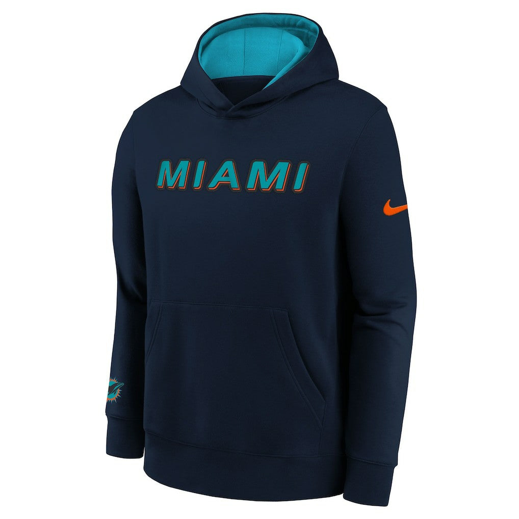Miami Dolphins Youth 2025 Rivalries Collection Club Hoodie - Pitch Blue Hoodies