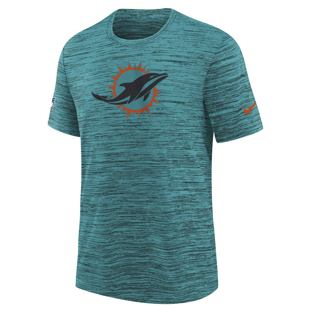 Miami Dolphins Youth 2025 Rivalries Collection Sideline Velocity Dri-FIT T-Shirt - Turbo Green T-shirts