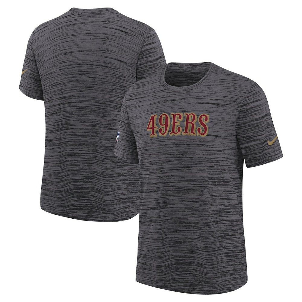 San Francisco 49ers Youth 2025 Rivalries Collection Sideline Velocity Dri-FIT T-Shirt - Heather Black T-shirts