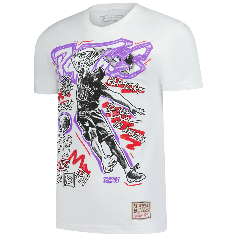 Vince Carter Toronto Raptors Hardwood Classics Chalked Up T-Shirt White - Mitchell & Ness