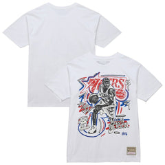 Allen Iverson Philadelphia 76ers Hardwood Classics Chalked Up T-Shirt White - Mitchell & Ness