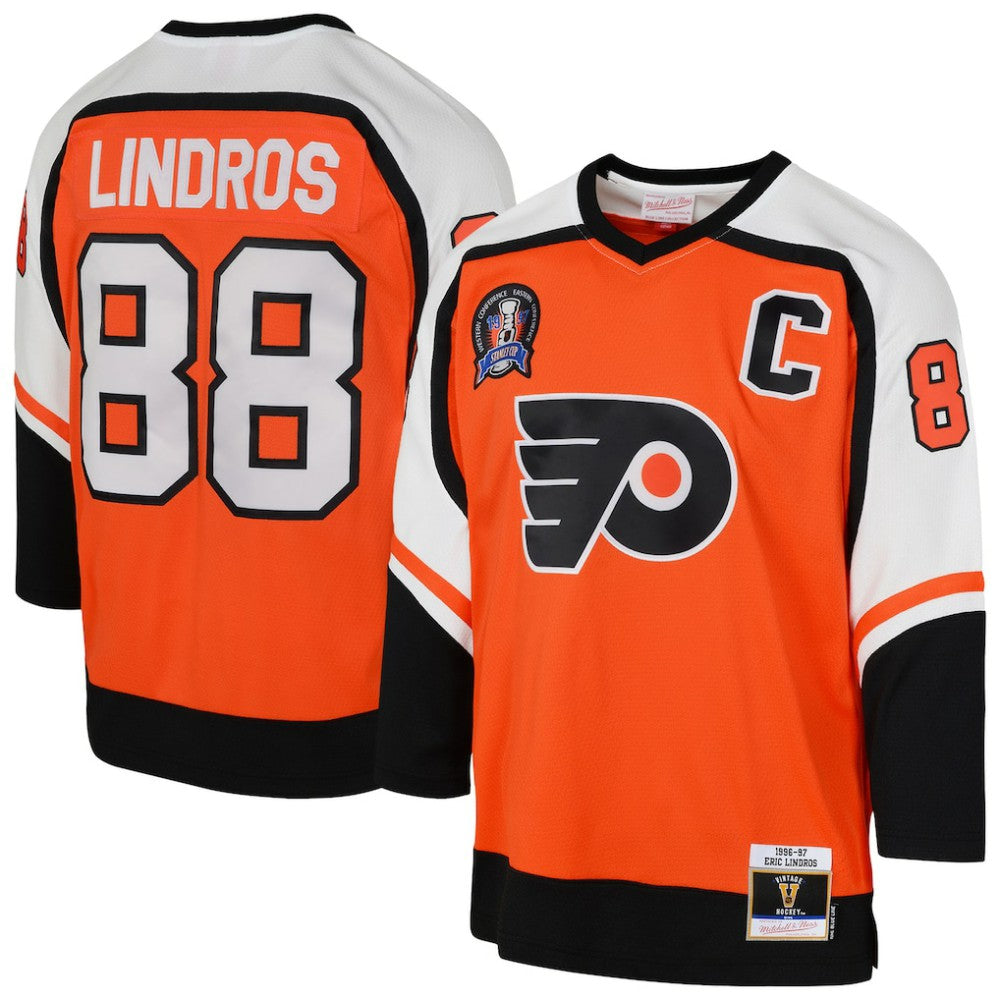 Eric Lindros Philadelphia Flyers Mitchell & Ness Youth 1996/97 Power Play 2.0 Player Jersey with Captain Patch - Orange | US 202689921
