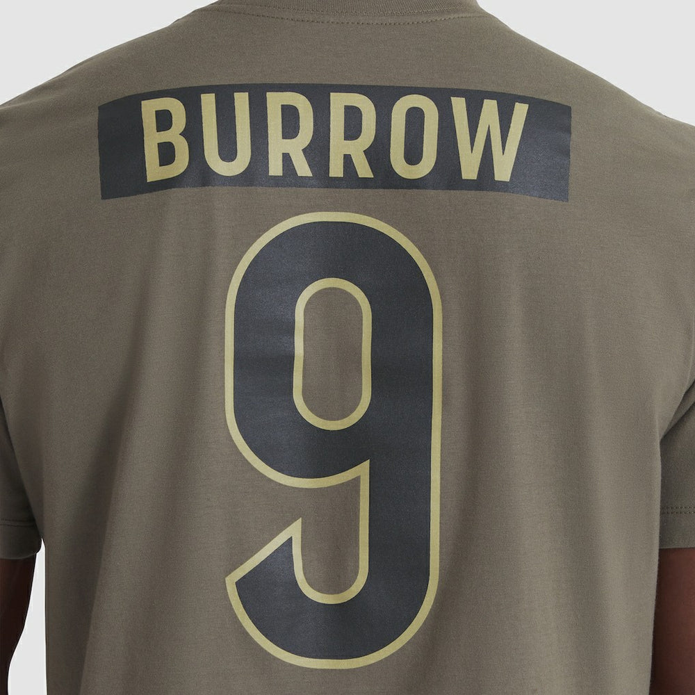 Joe Burrow Cincinnati Bengals 2025 Salute to Service Name & Number T-Shirt - Olive T-shirts