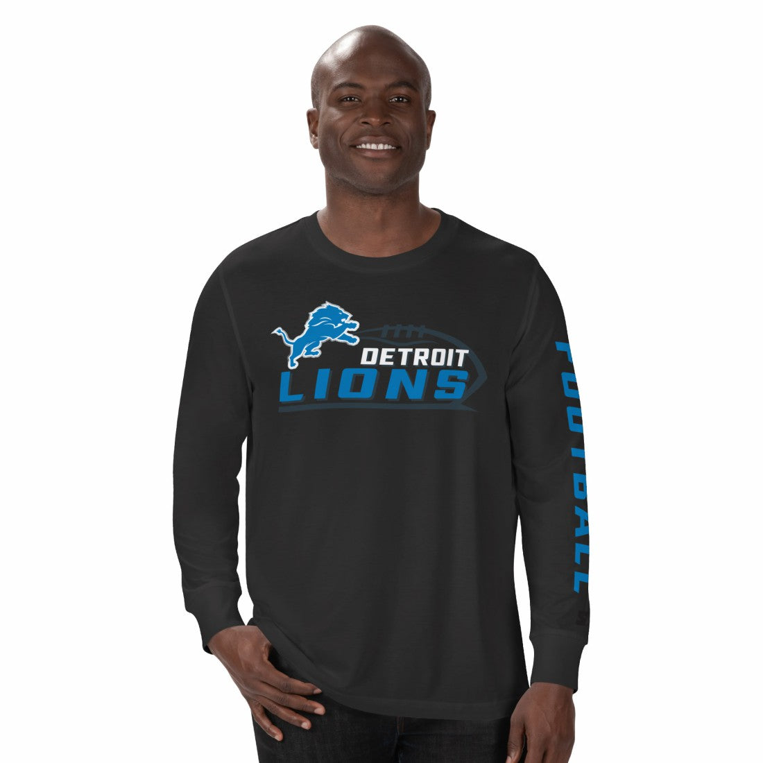 Detroit Lions Starter Half Time Long Sleeve T-Shirt - Black T-shirts
