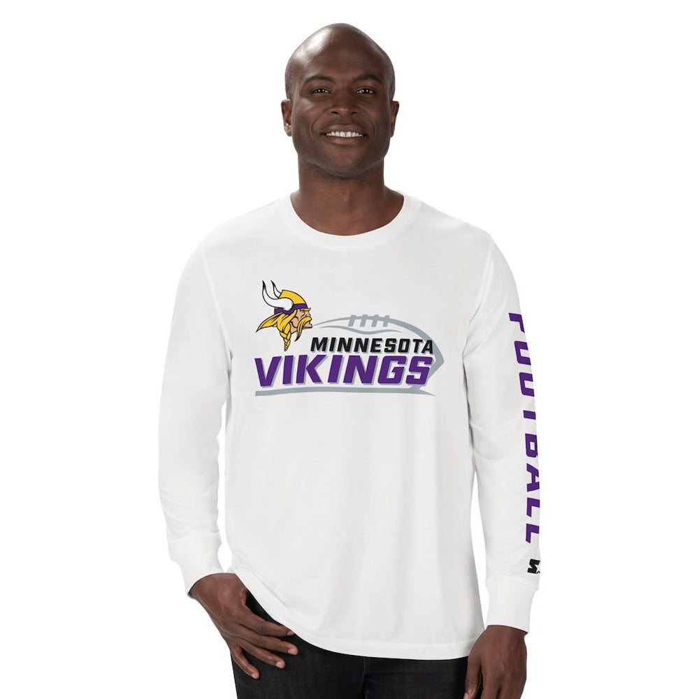 Minnesota Vikings Starter Half Time Long Sleeve T-Shirt - White T-shirts