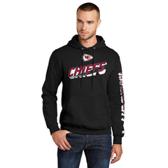 Kansas City Chiefs Starter Wordmark Logo Pullover Hoodie - Black Hoodies