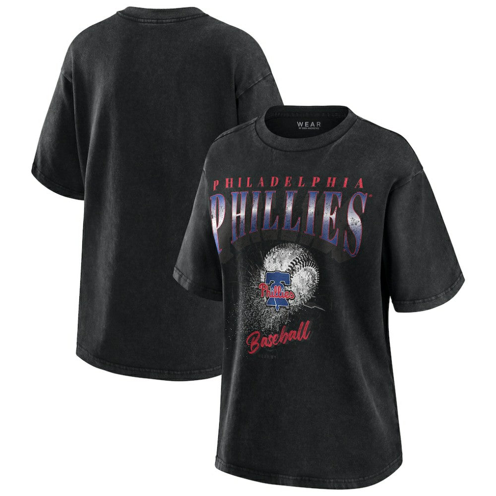 Philadelphia Phillies WEAR by Erin Andrews Women's Oversized Boyfriend T-Shirt - Charcoal T-shirts