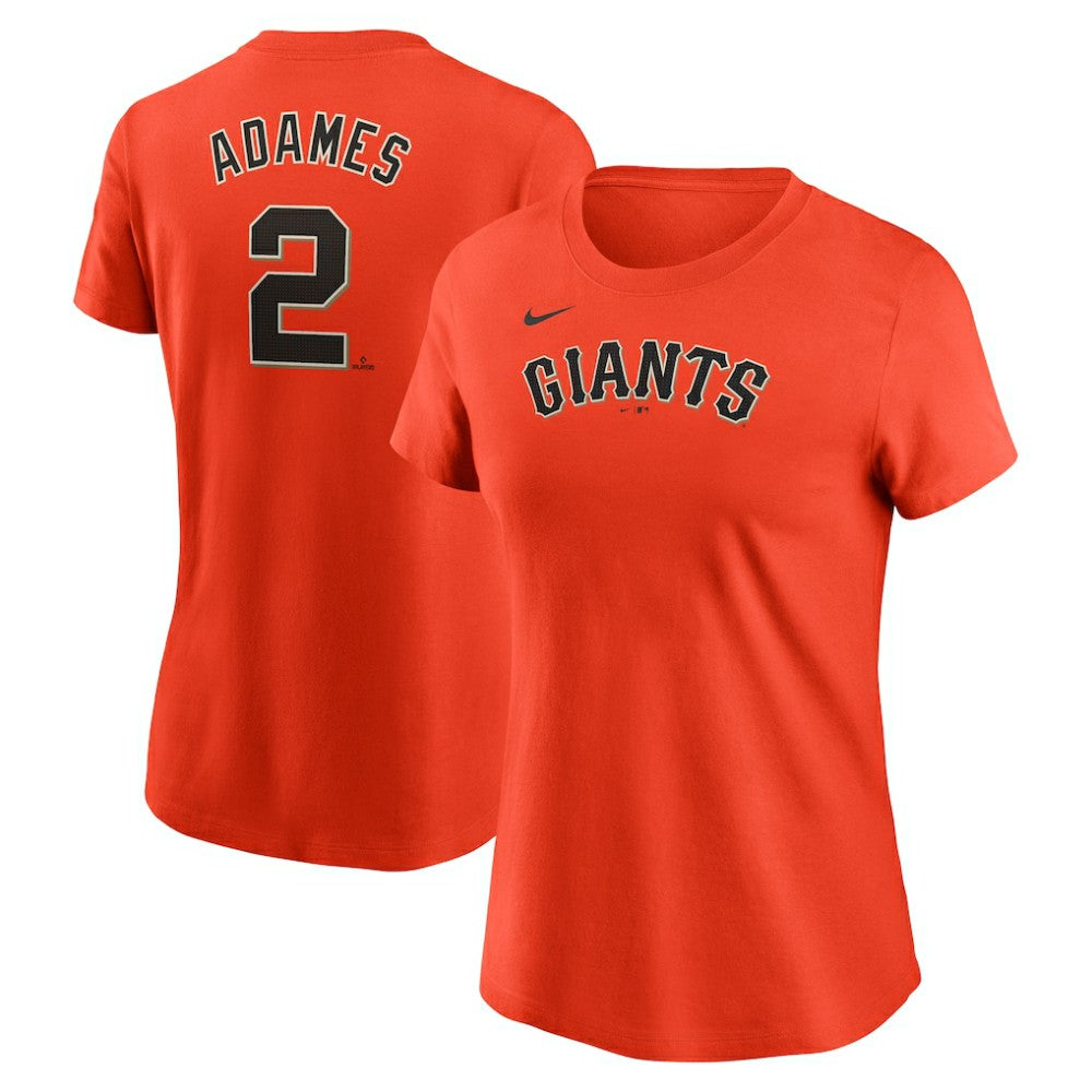 Willy Adames San Francisco Giants Nike Women's Cooperstown Collection Fuse Name & Number T-Shirt - Orange T-shirts