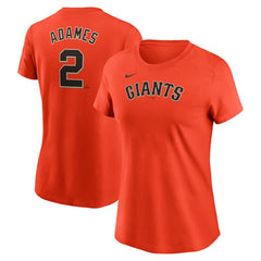 Willy Adames San Francisco Giants Nike Women's Cooperstown Collection Fuse Name & Number T-Shirt - Orange T-shirts