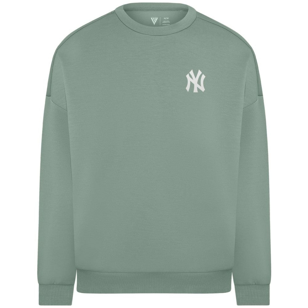New York Yankees Levelwear Women's Luxe Signature Tri-Blend Pullover Sweatshirt - Sage Green Pullover