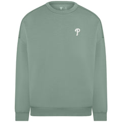 Philadelphia Phillies Levelwear Women's Luxe Signature Tri-Blend Pullover Sweatshirt - Sage Green Pullover