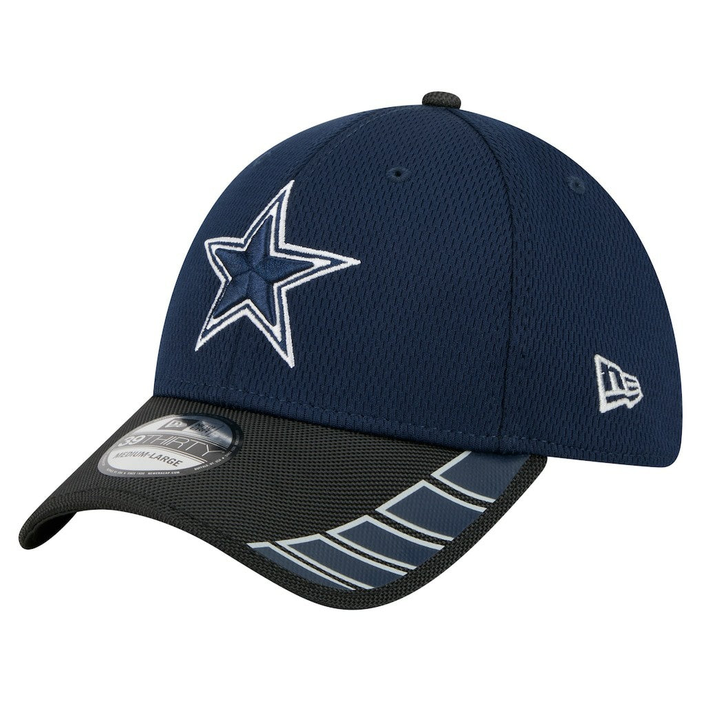 Dallas Cowboys New Era Visor Hit 39THIRTY Flex Hat - Navy/Black Hats