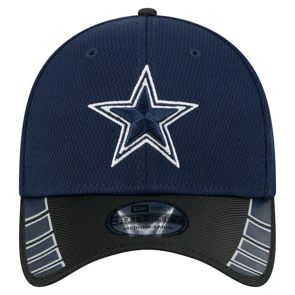 Dallas Cowboys New Era Visor Hit 39THIRTY Flex Hat - Navy/Black Hats