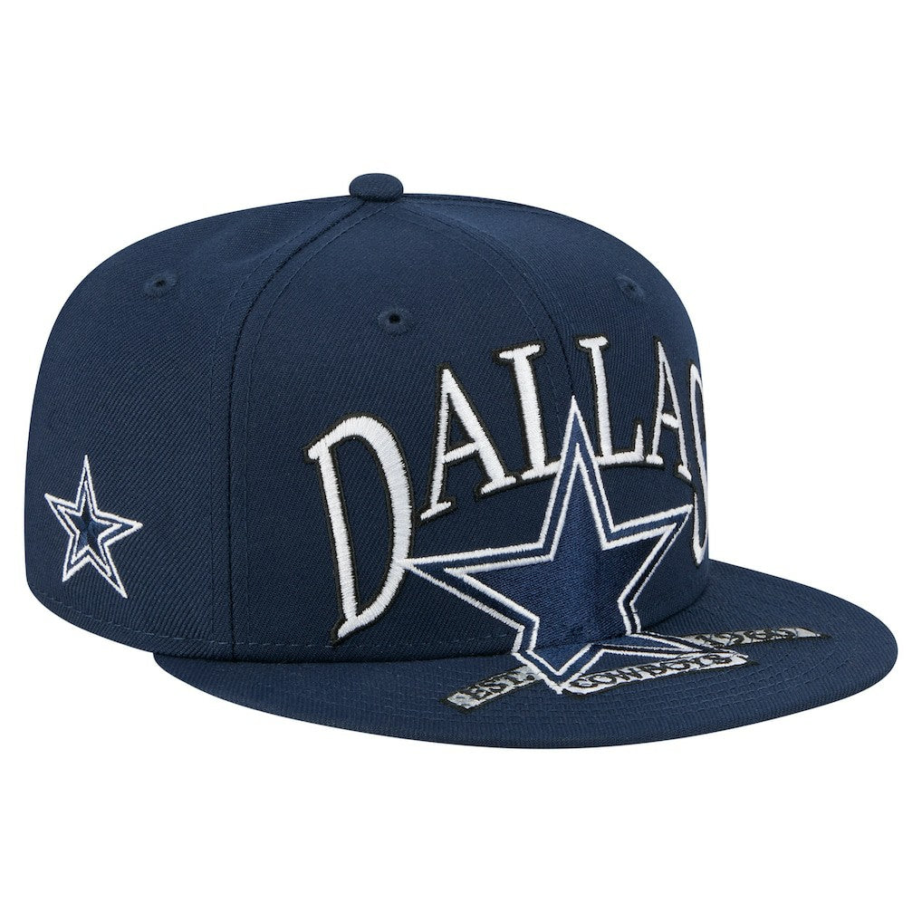Dallas Cowboys New Era Oversized 59FIFTY Fitted Hat - Navy Hats