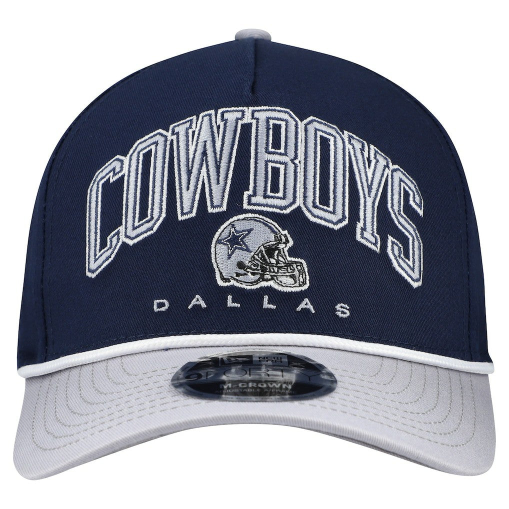 Dallas Cowboys New Era Arch 9FORTY A-Frame M-Crown Adjustable Hat - Navy Hats
