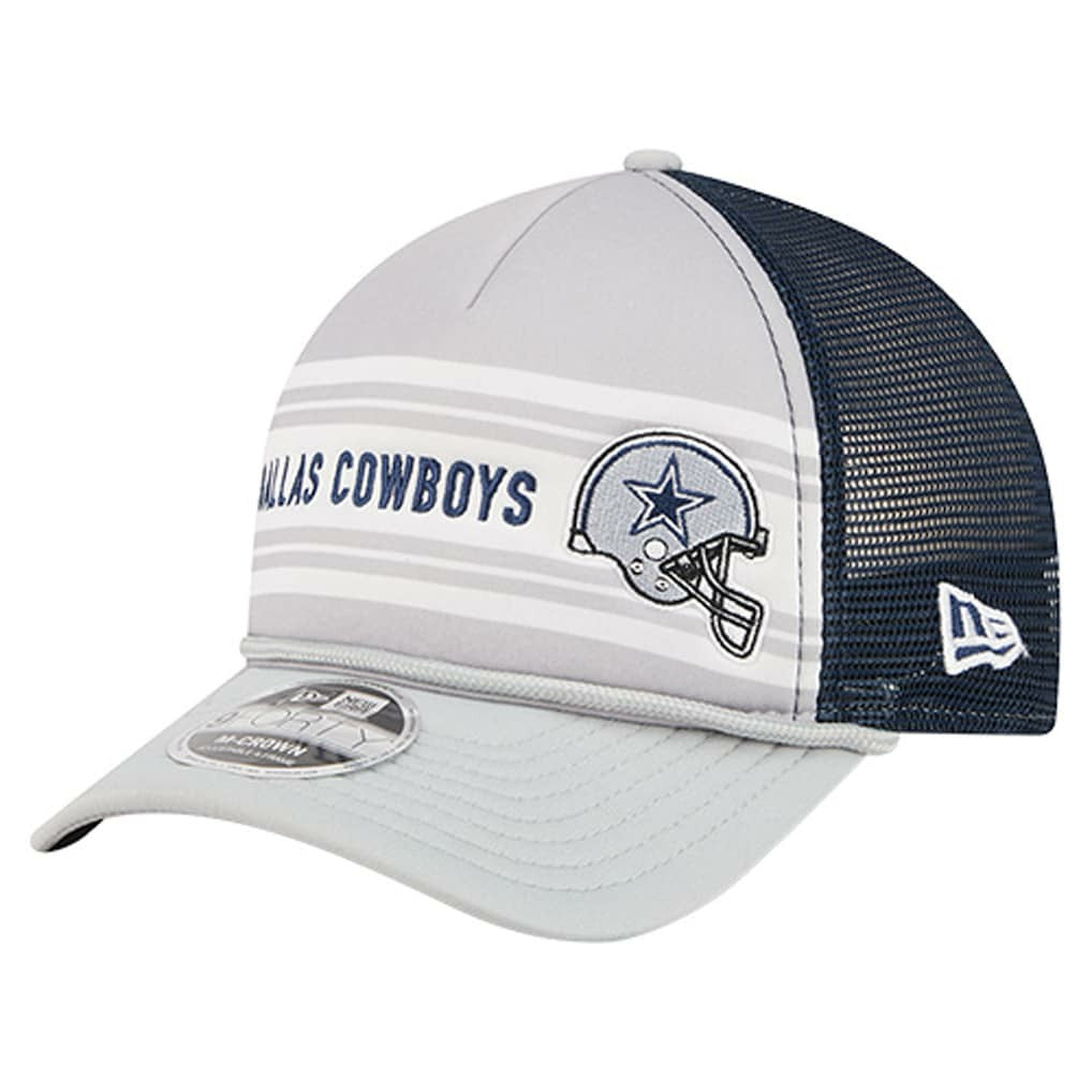 Dallas Cowboys New Era Linear A-Frame 9FORTY Adjustable Hat - Silver/Navy Hats