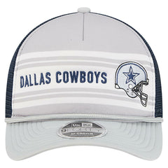 Dallas Cowboys New Era Linear A-Frame 9FORTY Adjustable Hat - Silver/Navy Hats