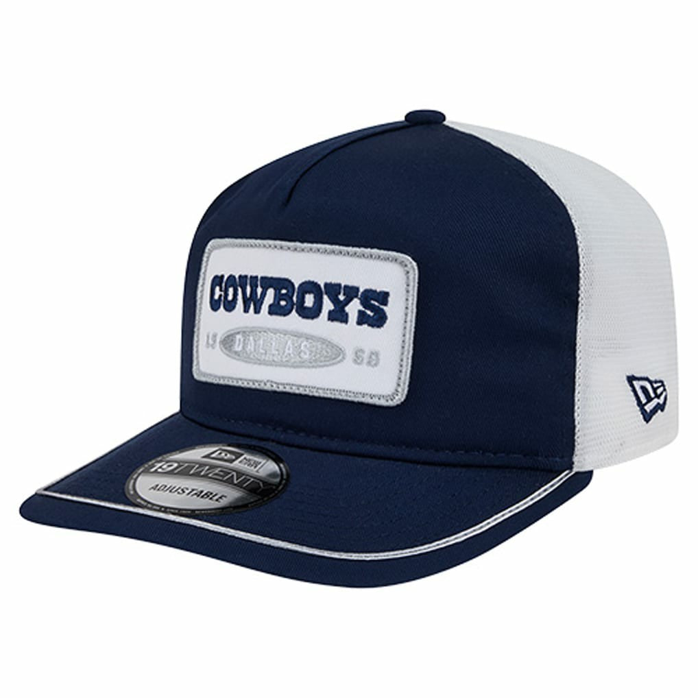 Dallas Cowboys New Era Patch 19TWENTY Adjustable Hat - Navy/White Hats