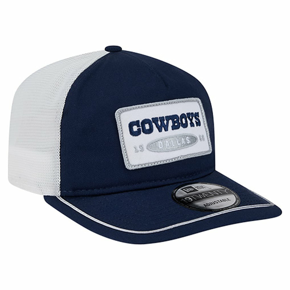 Dallas Cowboys New Era Patch 19TWENTY Adjustable Hat - Navy/White Hats