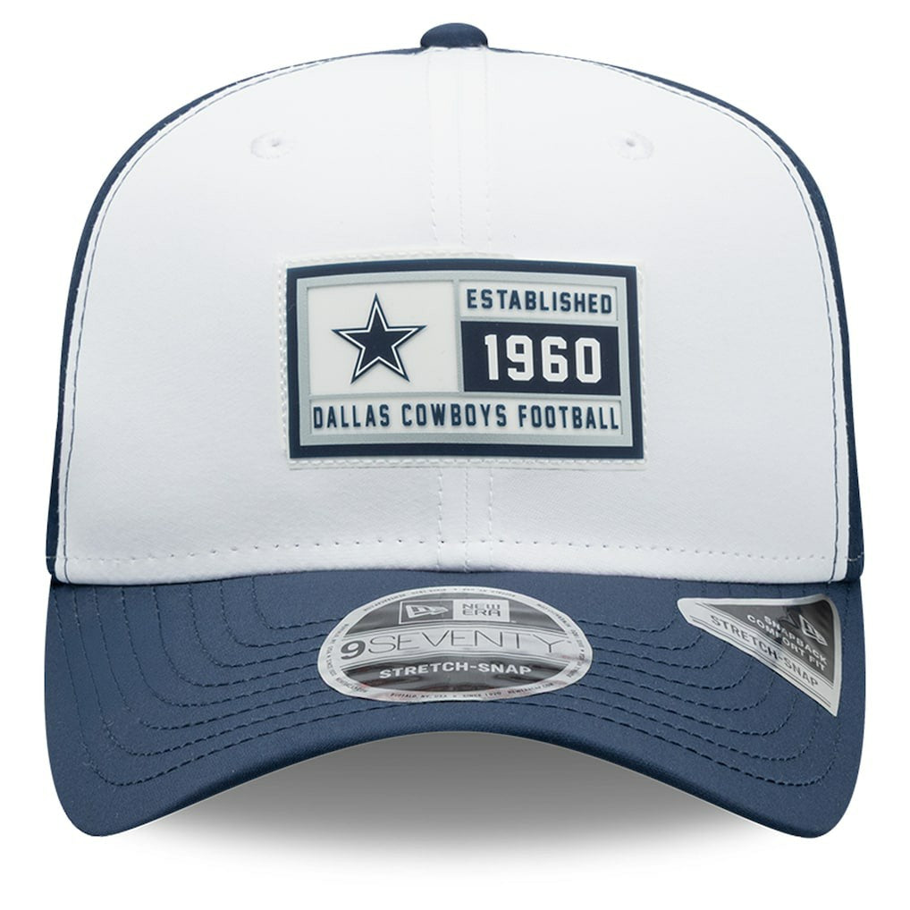 Dallas Cowboys New Era Established Patch 9SEVENTY Adjustable Hat - White/Navy Hats