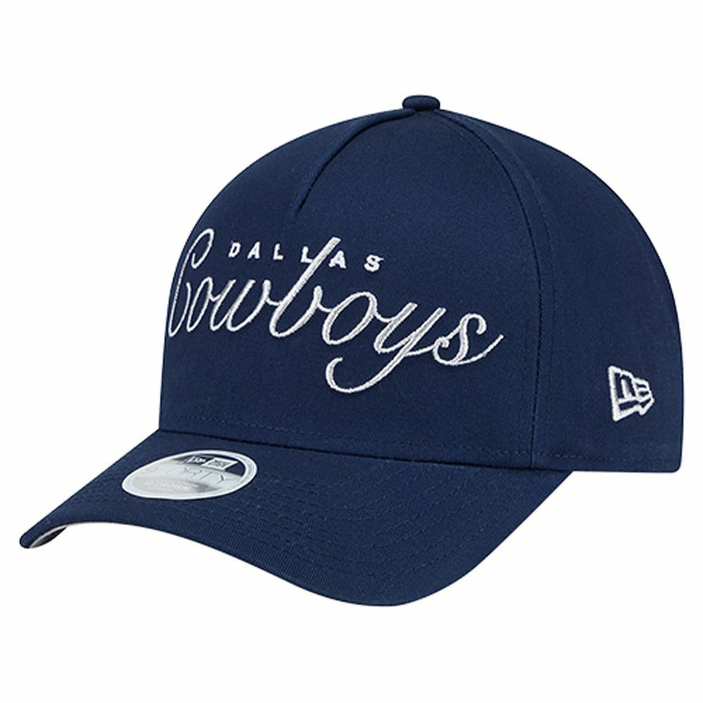 Dallas Cowboys New Era Women's Metallic A-Frame 9FORTY Adjustable Hat - Navy Hats