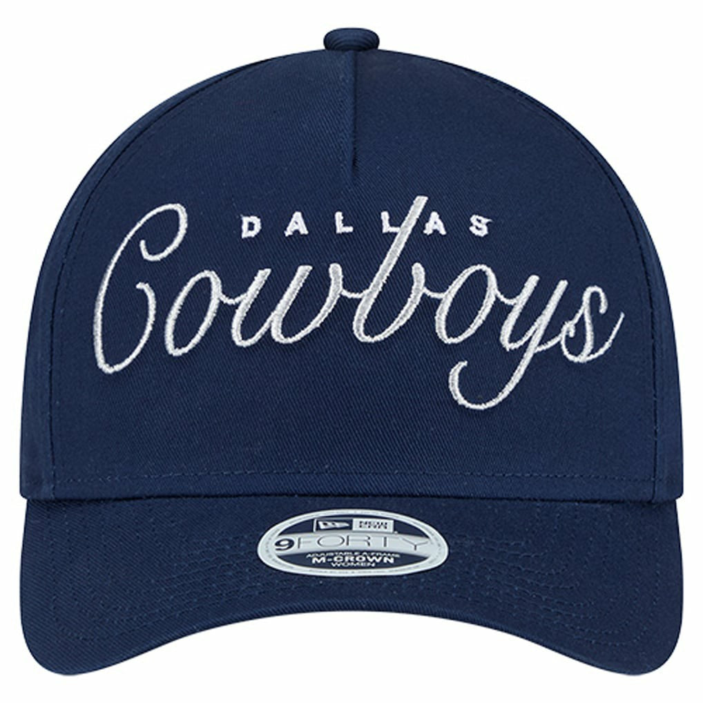 Dallas Cowboys New Era Women's Metallic A-Frame 9FORTY Adjustable Hat - Navy Hats
