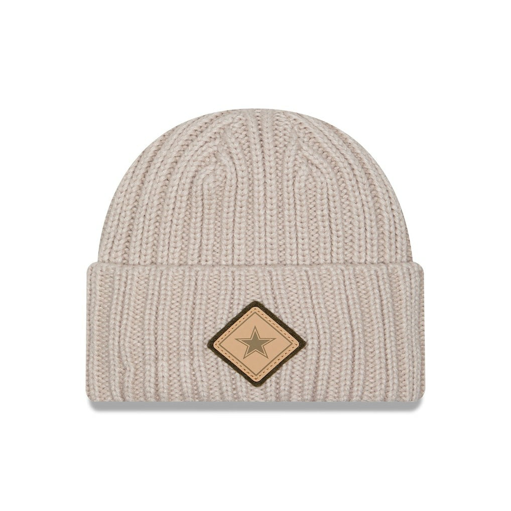 Dallas Cowboys New Era Logo Applique Cuffed Knit Hat - Light Beige Hats