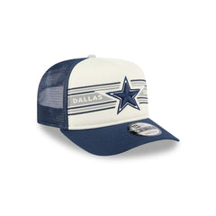 Dallas Cowboys New Era Banner A-Frame 9FIFTY Snapback Hat - Cream/Navy Hats
