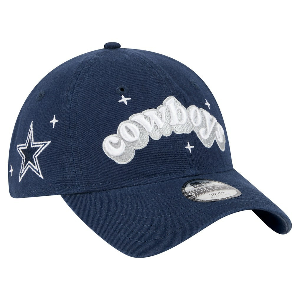 Dallas Cowboys New Era Girls Youth Cheer 9TWENTY Adjustable Hat - Navy Hats
