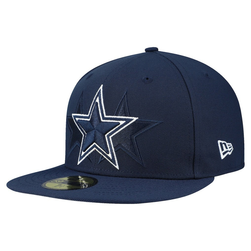 Dallas Cowboys New Era Tri-Hit 59FIFTY Fitted Hat - Navy Hats