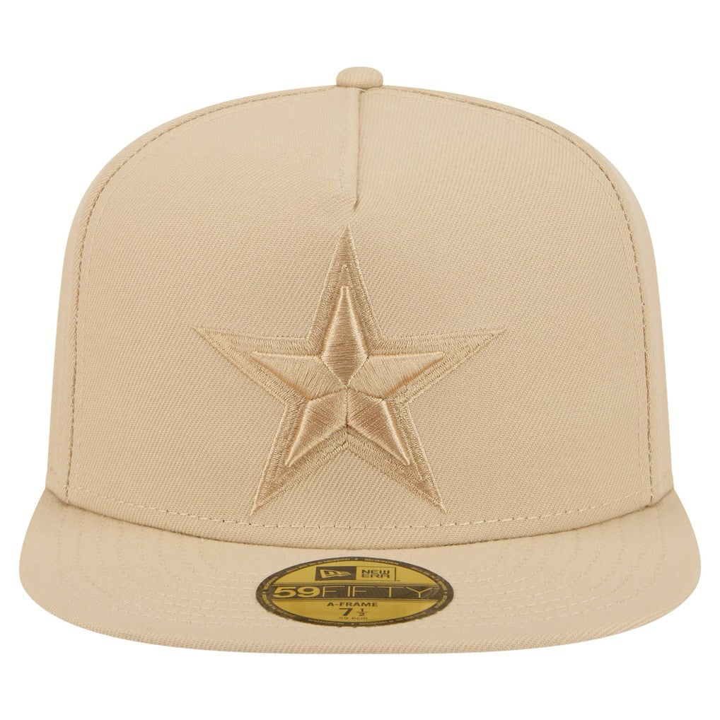 Dallas Cowboys New Era Color Pack A-Frame 59FIFTY Fitted Hat - Light Beige Hats