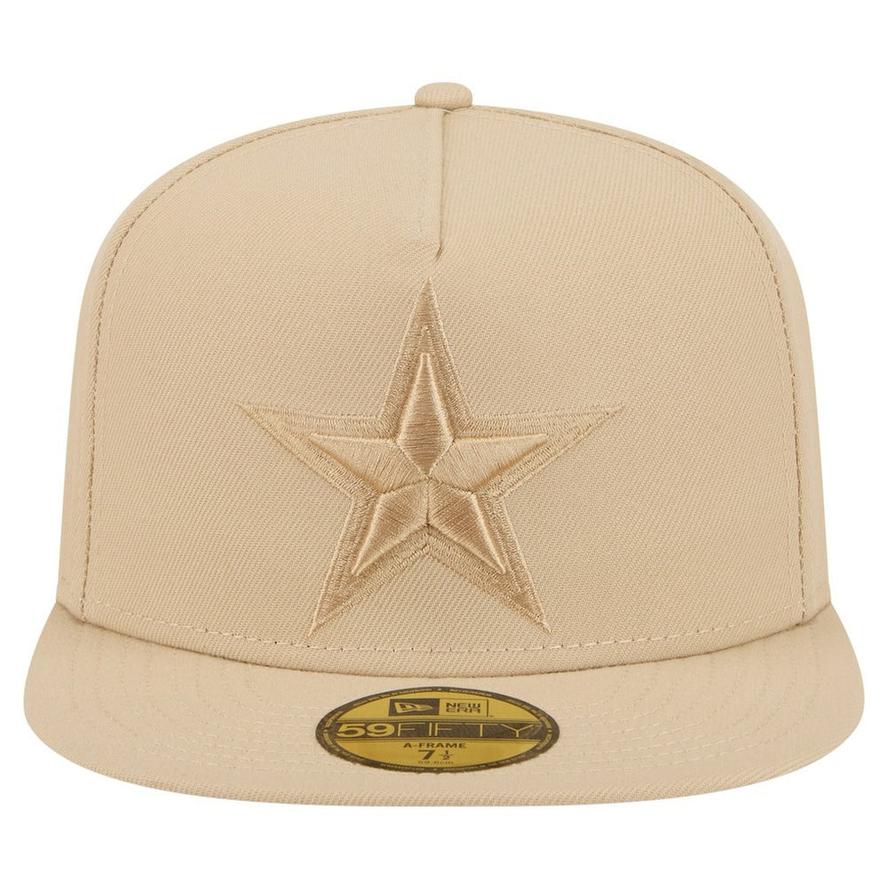 Dallas Cowboys New Era Color Pack A-Frame 59FIFTY Fitted Hat - Light Beige Hats
