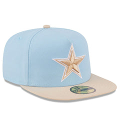 Dallas Cowboys New Era Two-Tone Color Pack A-Frame 59FIFTY Fitted Hat - Light Blue/Light Beige Hats