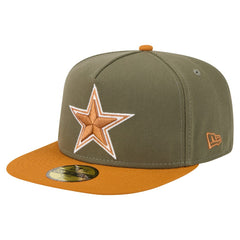 Dallas Cowboys New Era 2-Tone Color Pack A-Frame 59FIFTY Fitted Hat - Olive/Brown Hats