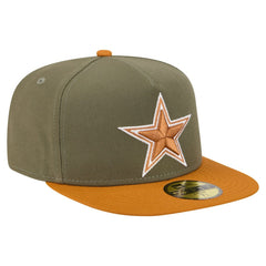 Dallas Cowboys New Era 2-Tone Color Pack A-Frame 59FIFTY Fitted Hat - Olive/Brown Hats