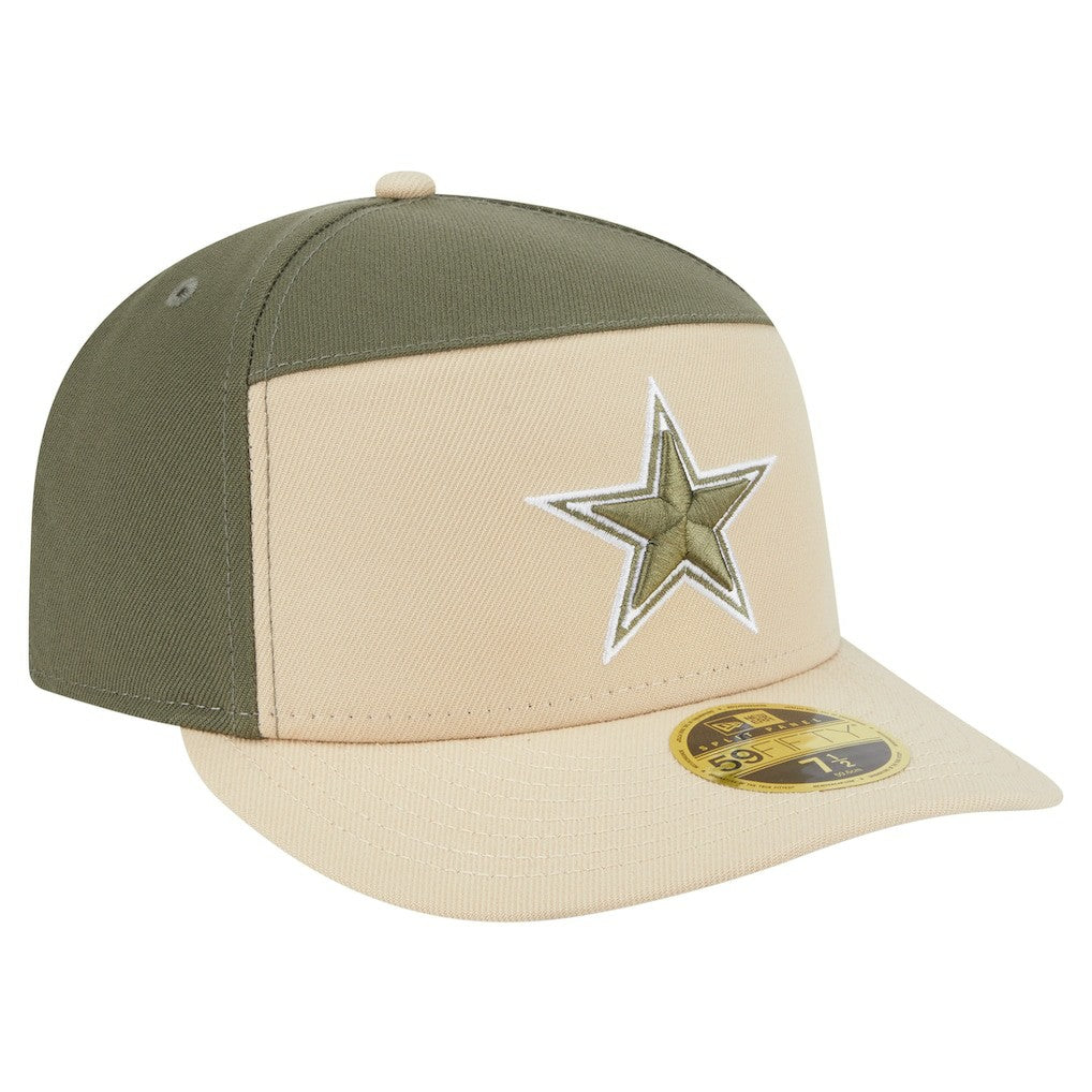 Dallas Cowboys New Era 2-Tone Color Pack Split Panel 59FIFTY Fitted Hat - Light Beige/Olive Hats