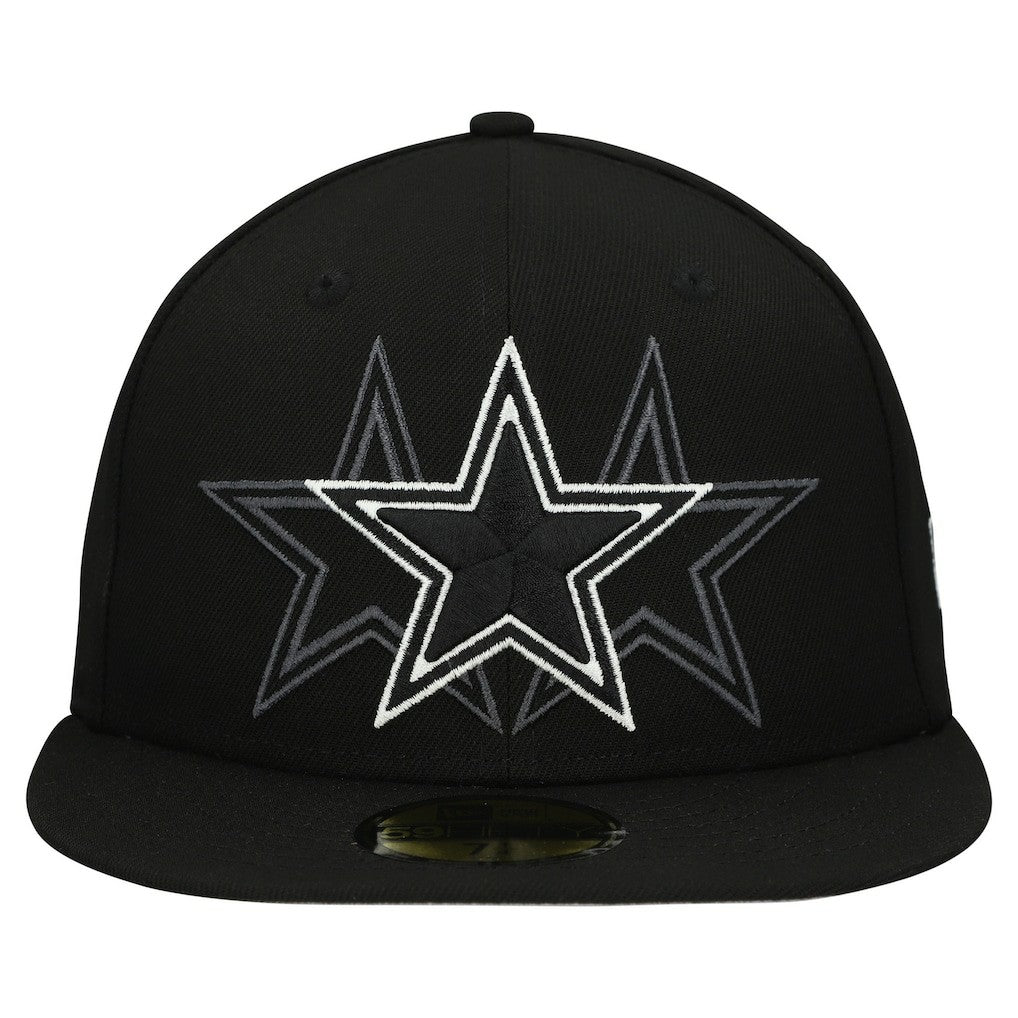 Dallas Cowboys New Era Tri-Hit 59FIFTY Fitted Hat - Black Hats