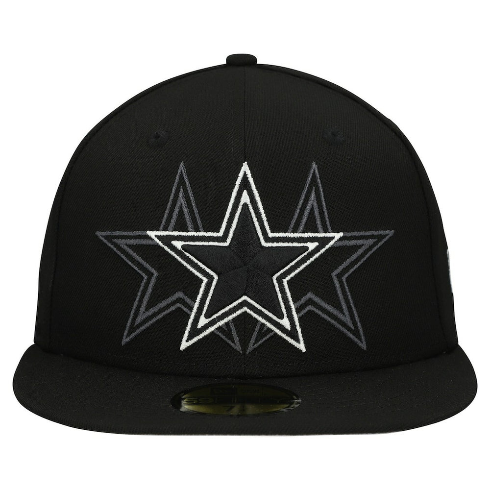Dallas Cowboys New Era Tri-Hit 59FIFTY Fitted Hat - Black Hats