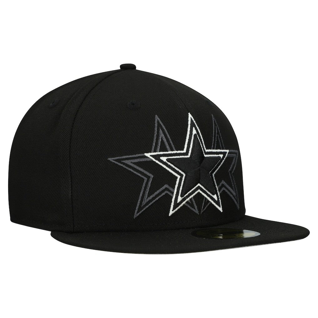 Dallas Cowboys New Era Tri-Hit 59FIFTY Fitted Hat - Black Hats