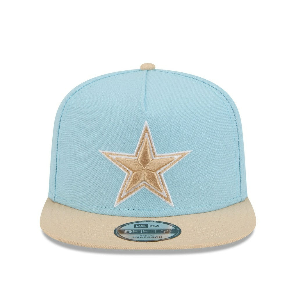 Dallas Cowboys New Era Two-Tone Color Pack A-Frame 9FIFTY Snapback Hat - Light Blue/Brown Hats