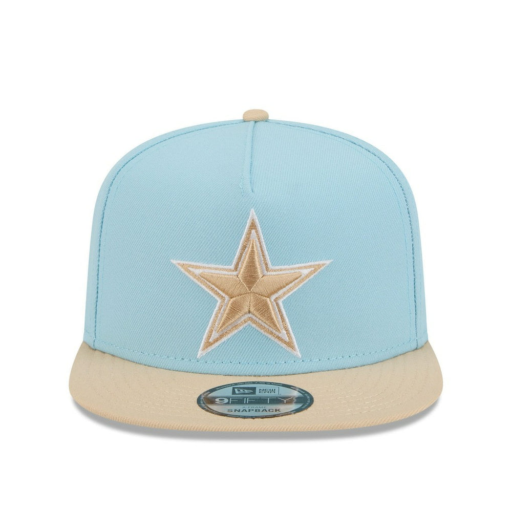 Dallas Cowboys New Era Two-Tone Color Pack A-Frame 9FIFTY Snapback Hat - Light Blue/Brown Hats