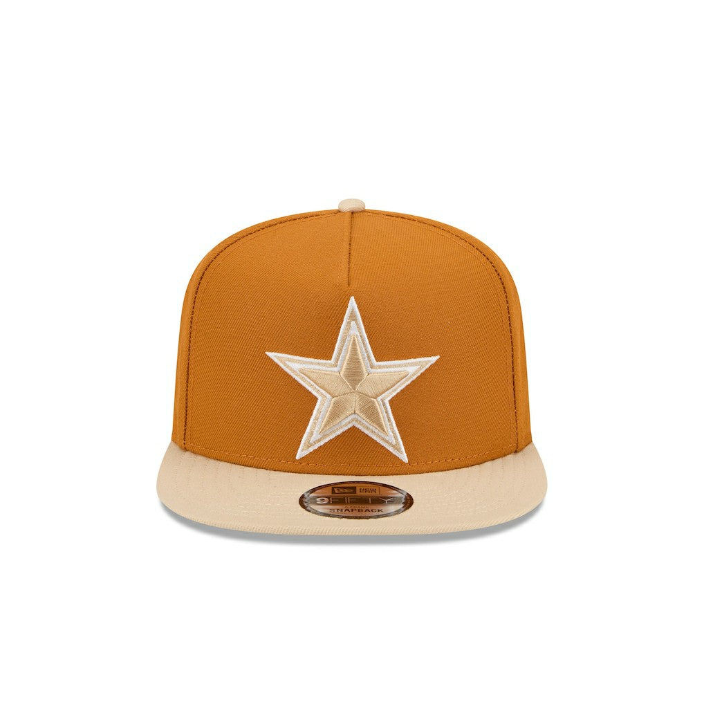 Dallas Cowboys New Era Two-Tone Color Pack A-Frame 9FIFTY Snapback Hat - Brown/Light Beige Hats