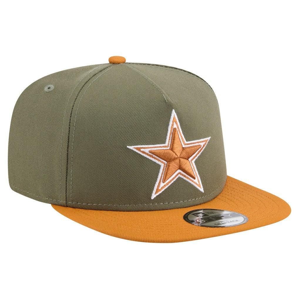 Dallas Cowboys New Era Two-Tone A-Frame 9FIFTY Snapback Hat - Olive/Brown Hats