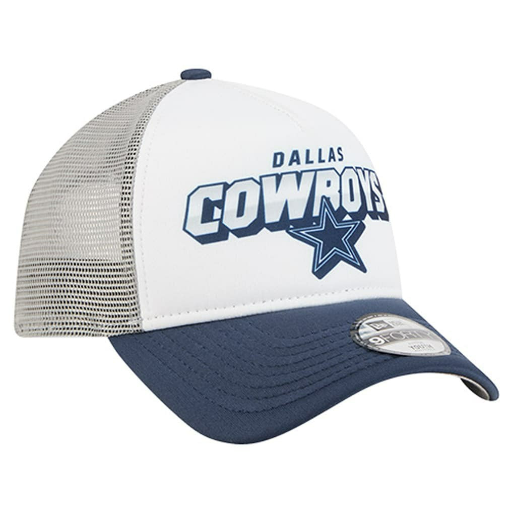 Dallas Cowboys New Era Youth Streak 9FORTY A-Frame Adjustable Hat - White/Navy Hats