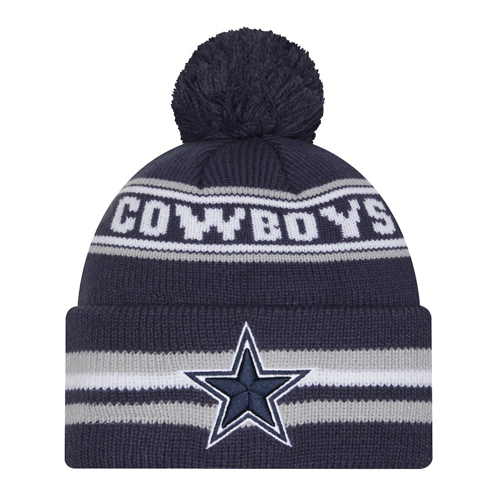 Dallas Cowboys New Era Youth Classic Cuffed Knit Hat with Pom - Navy Hats